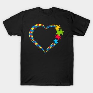 Autism puzzle piece heart T-Shirt